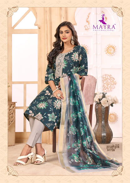 Pushpa Vol 8 Mayra Vertican Readymade Pant Style Suits Manufacturer India
