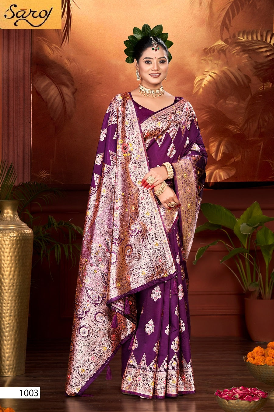 Pushpam Silk Vol 3 Saroj Sarees Supplier Ahmedabad