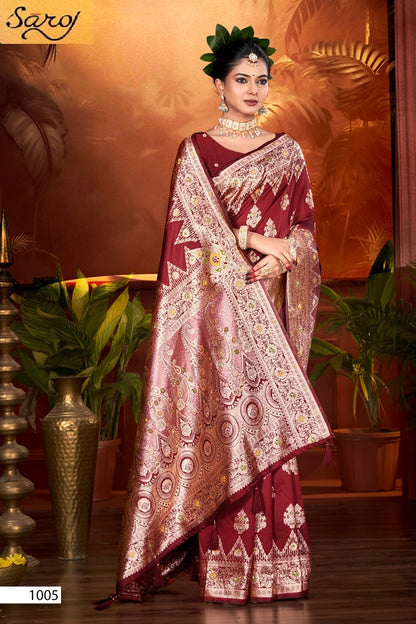 Pushpam Silk Vol 3 Saroj Sarees Supplier Ahmedabad