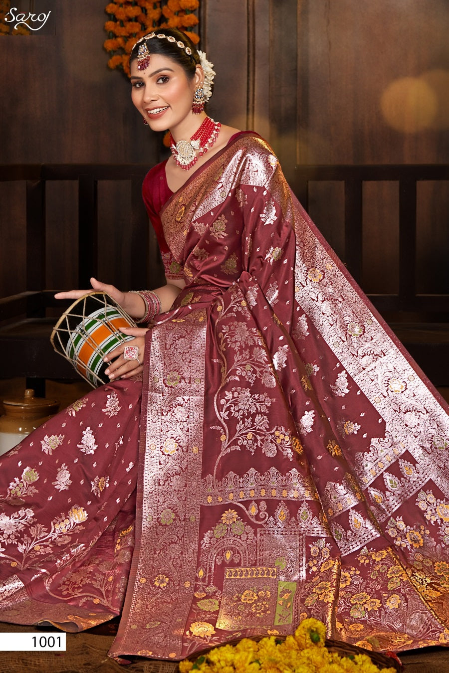 Pushpam Silk Vol 4 Saroj Sarees Exporter Ahmedabad
