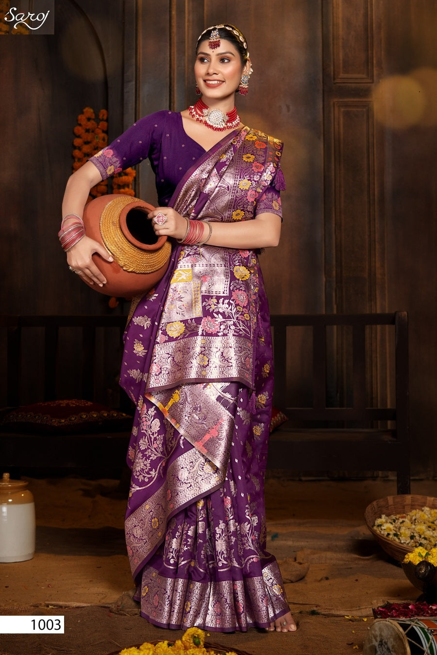 Pushpam Silk Vol 4 Saroj Sarees Exporter Ahmedabad
