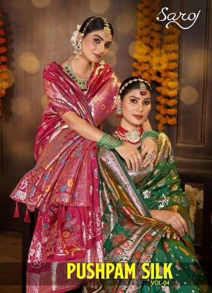 Pushpam Silk Vol 4 Saroj Sarees Exporter Ahmedabad