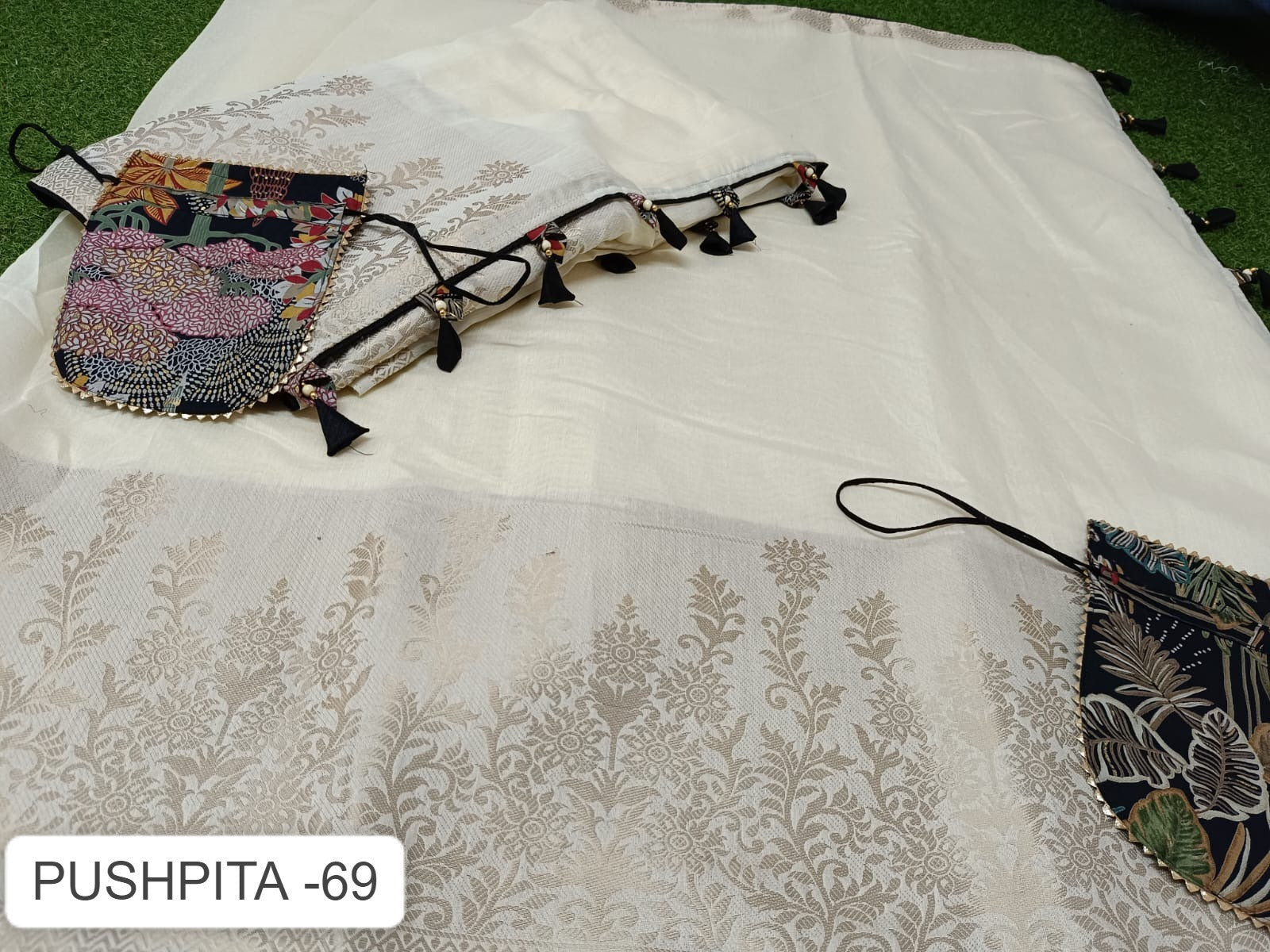 Pushpita 69 White Kalpveli Jacquard Sarees