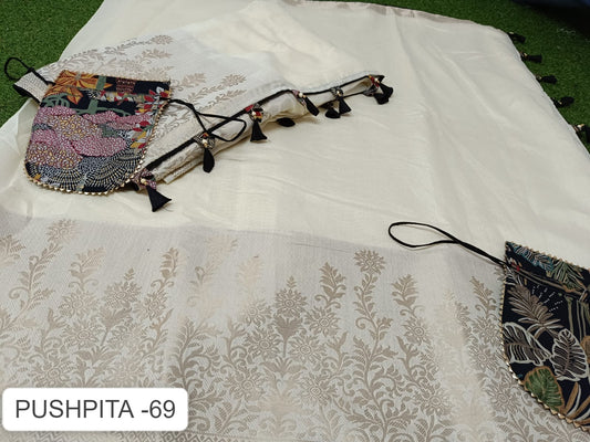 Pushpita 69 White Kalpveli Jacquard Sarees
