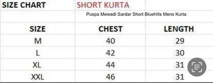 Puspa Mewadi Sardar Short Bluehills Cotton Mens Kurta Supplier Ahmedabad