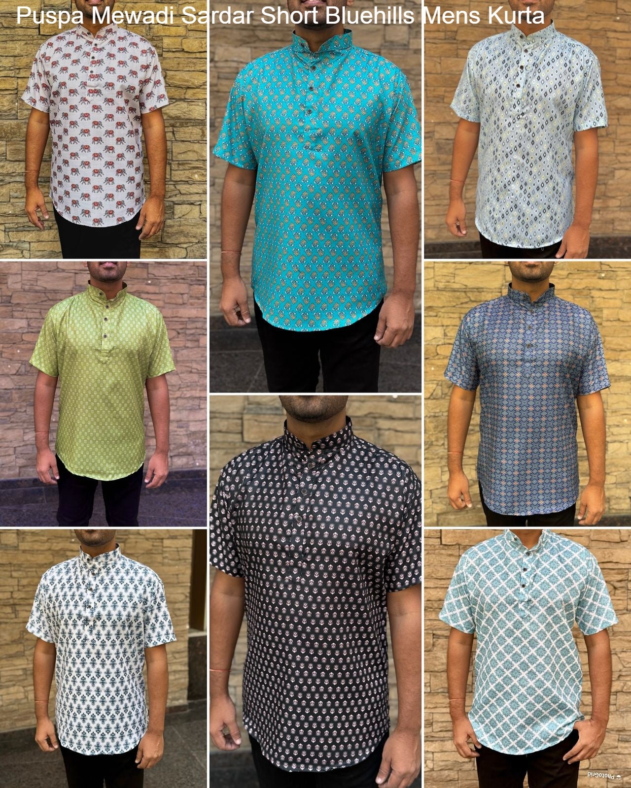 Puspa Mewadi Sardar Short Bluehills Cotton Mens Kurta Supplier Ahmedabad
