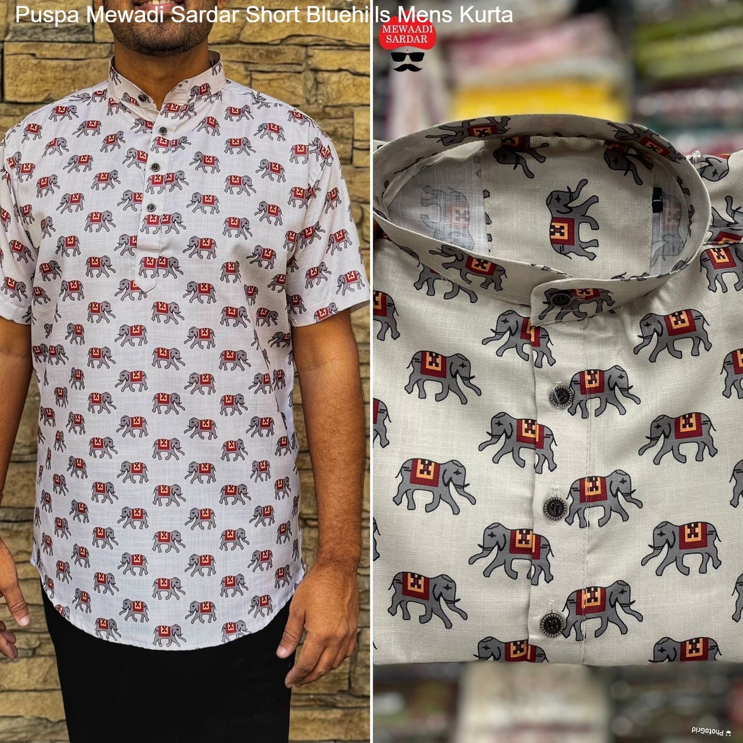 Puspa Mewadi Sardar Short Bluehills Cotton Mens Kurta Supplier Ahmedabad