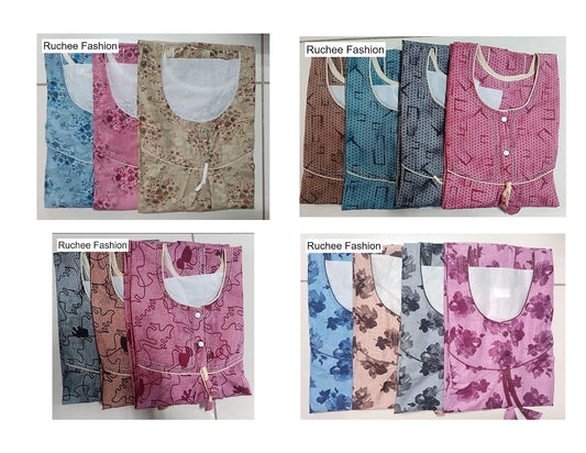 Pv 141025 Ruchee Fashion Meghya Night Gowns Exporter India