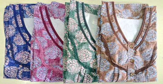 Polyster Viscose Gpo 111124 Ruchee Fashion Night Gowns Supplier