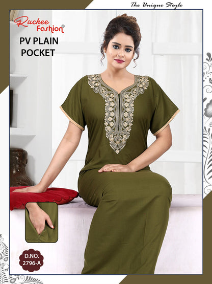 पीवी प्लेन 2025 रुची फैशन नाइट गाउन थोक मूल्य