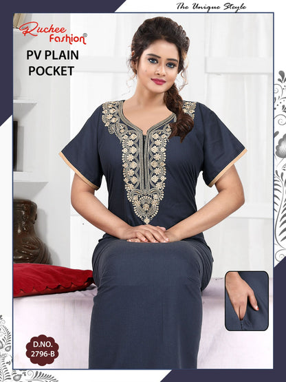 पीवी प्लेन 2025 रुची फैशन नाइट गाउन थोक मूल्य