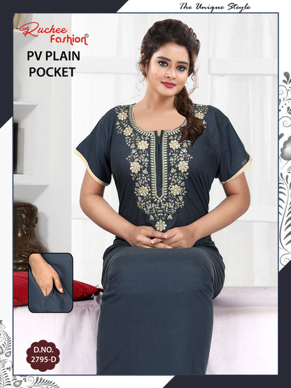 पीवी प्लेन 2025 रुची फैशन नाइट गाउन थोक मूल्य