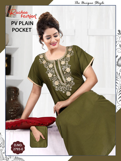 पीवी प्लेन 2025 रुची फैशन नाइट गाउन थोक मूल्य