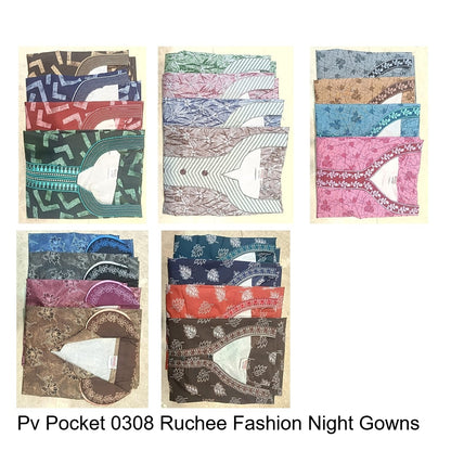 Pv Pocket 0308 Ruchee Fashion Night Gowns Supplier Ahmedabad