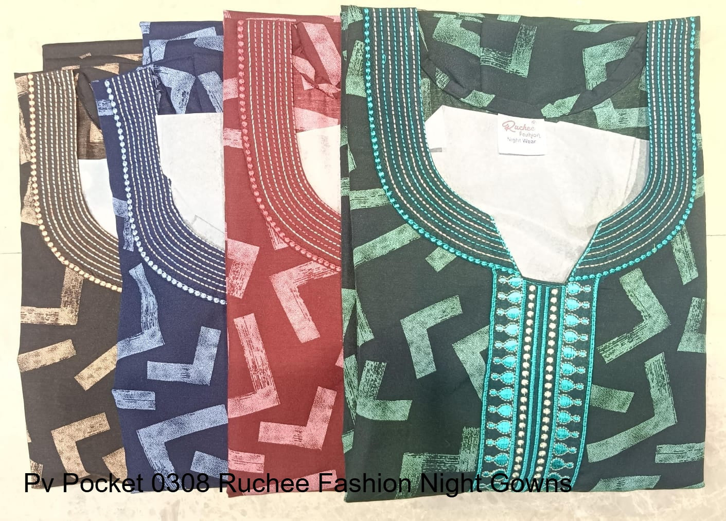 Pv Pocket 0308 Ruchee Fashion Night Gowns Supplier Ahmedabad