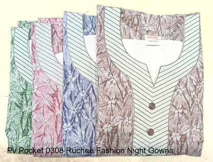 Pv Pocket 0308 Ruchee Fashion Night Gowns Supplier Ahmedabad