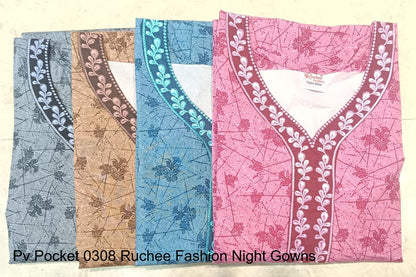Pv Pocket 0308 Ruchee Fashion Night Gowns Supplier Ahmedabad