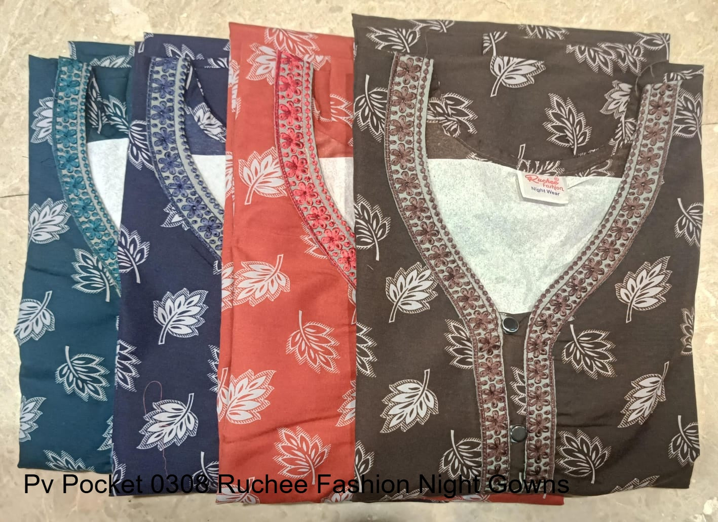 Pv Pocket 0308 Ruchee Fashion Night Gowns Supplier Ahmedabad