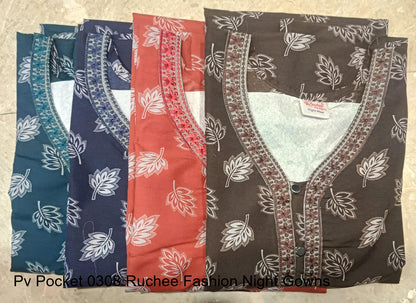 Pv Pocket 0308 Ruchee Fashion Night Gowns Supplier Ahmedabad