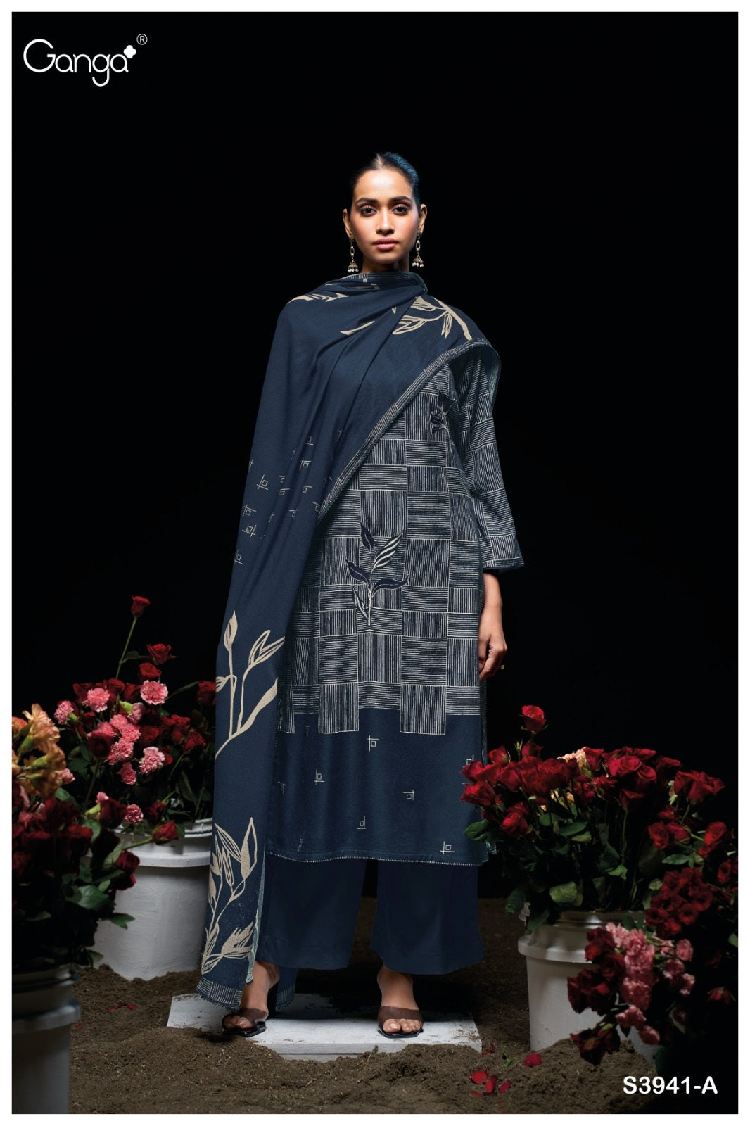 Pyrrha 3941 Ganga Wool Pashmina Suits Wholesale Rate