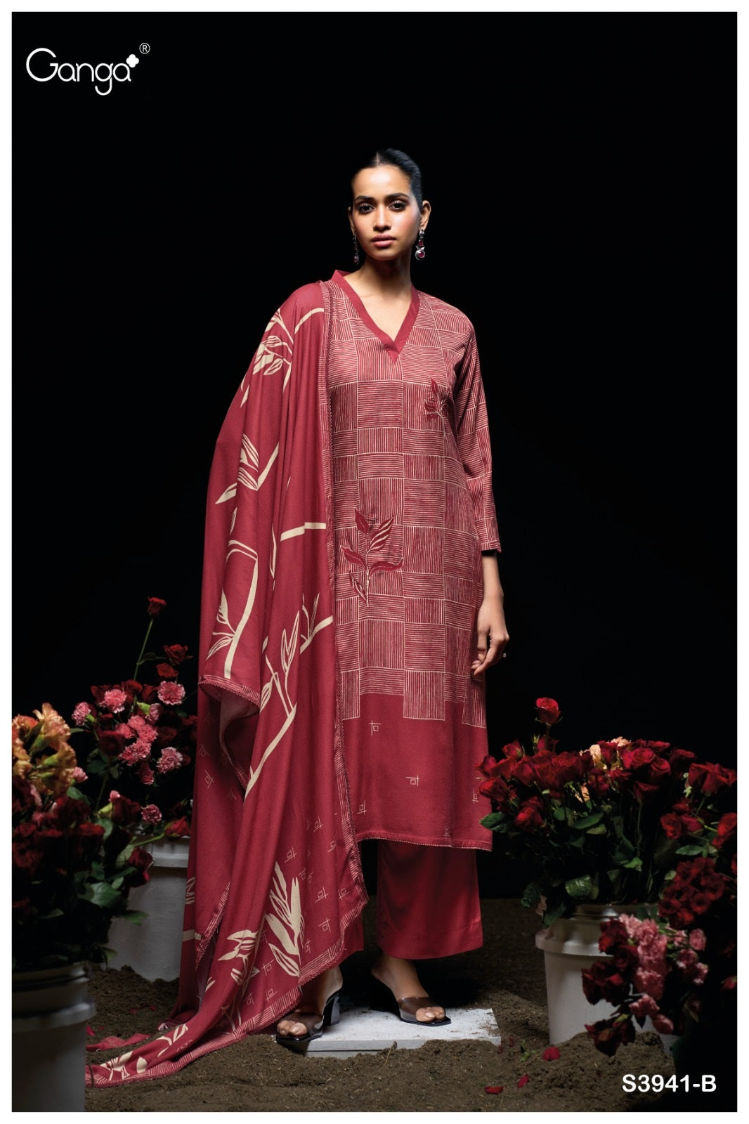 Pyrrha 3941 Ganga Wool Pashmina Suits Wholesale Rate