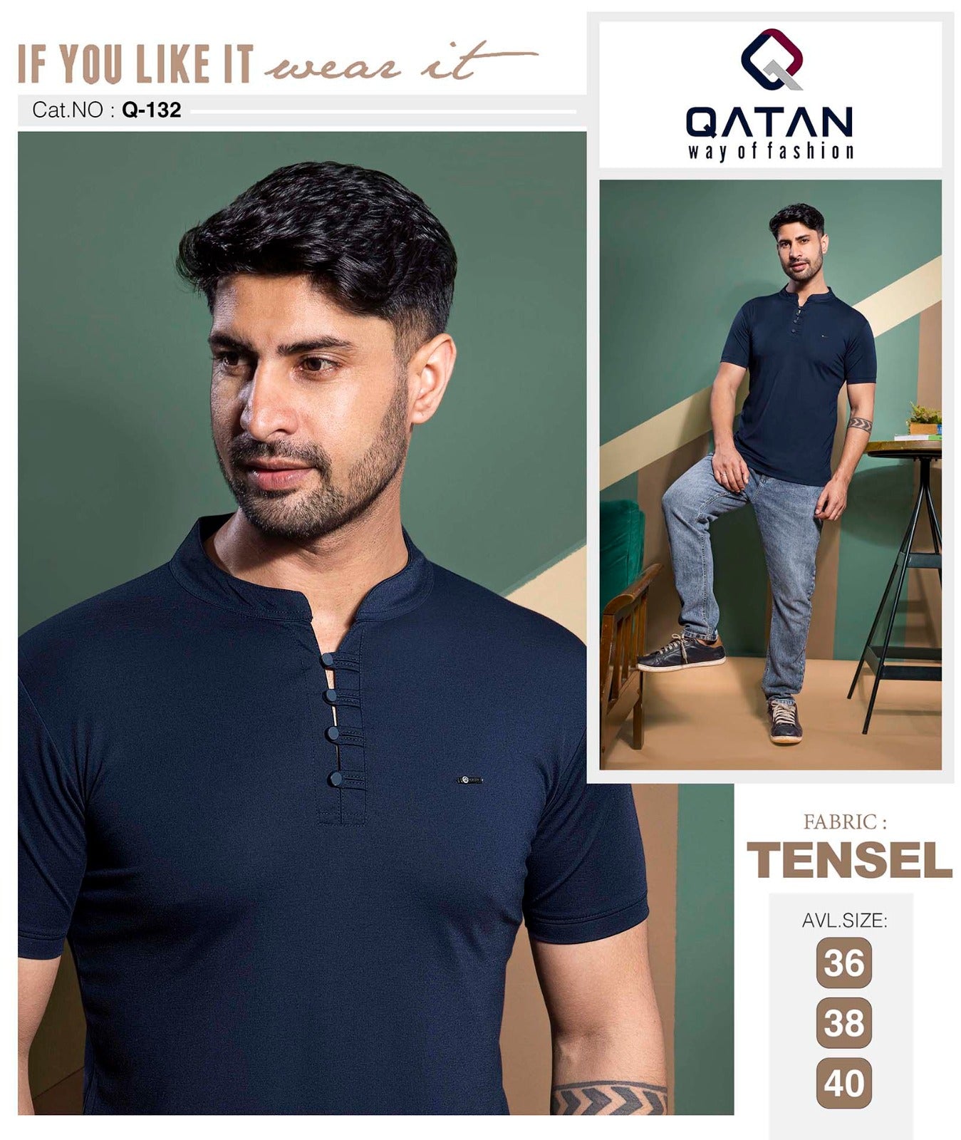 Q 132 Qatan Tencil Mens Tshirts Wholesale Price