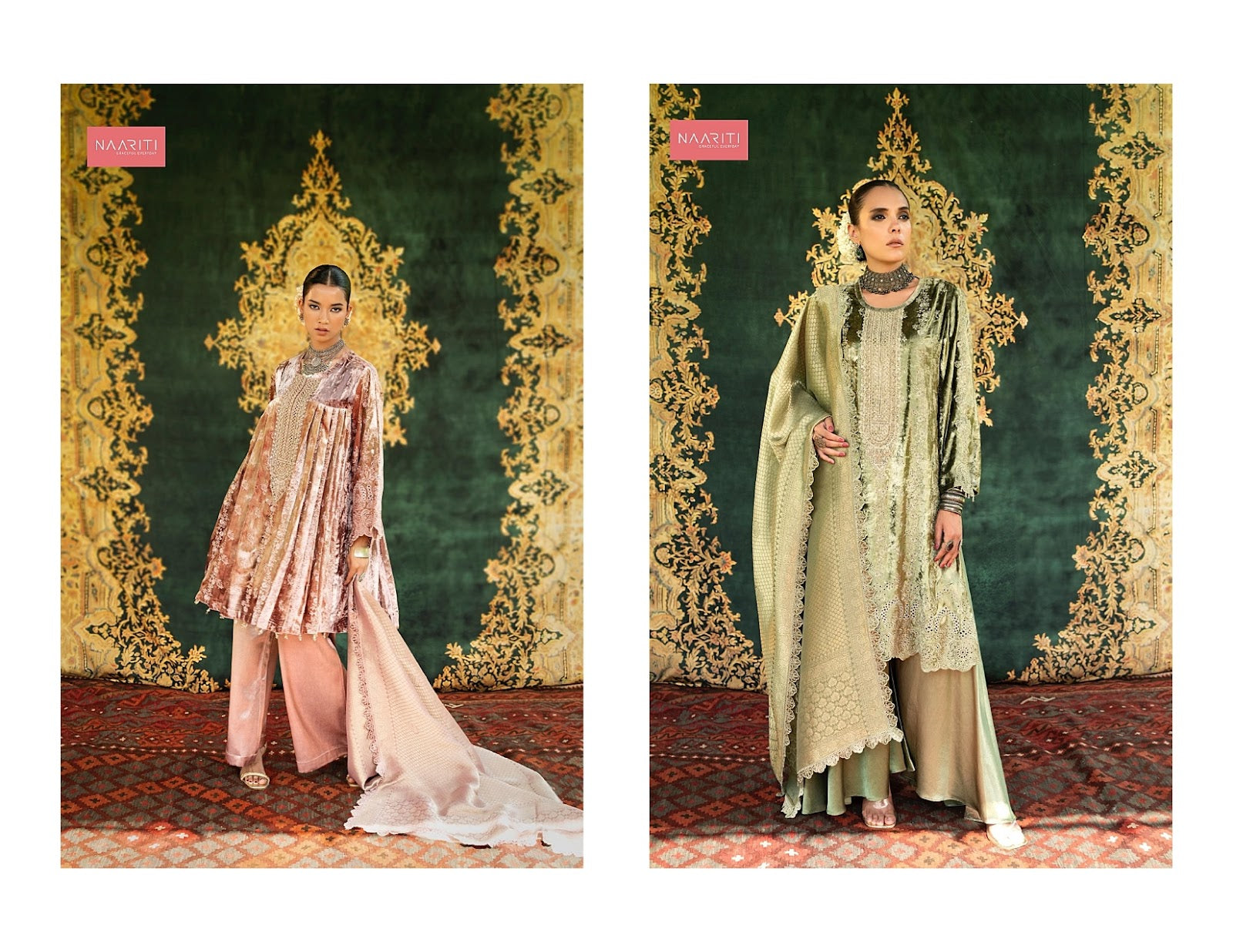 Qafina Naariti Velvet Suits Supplier India