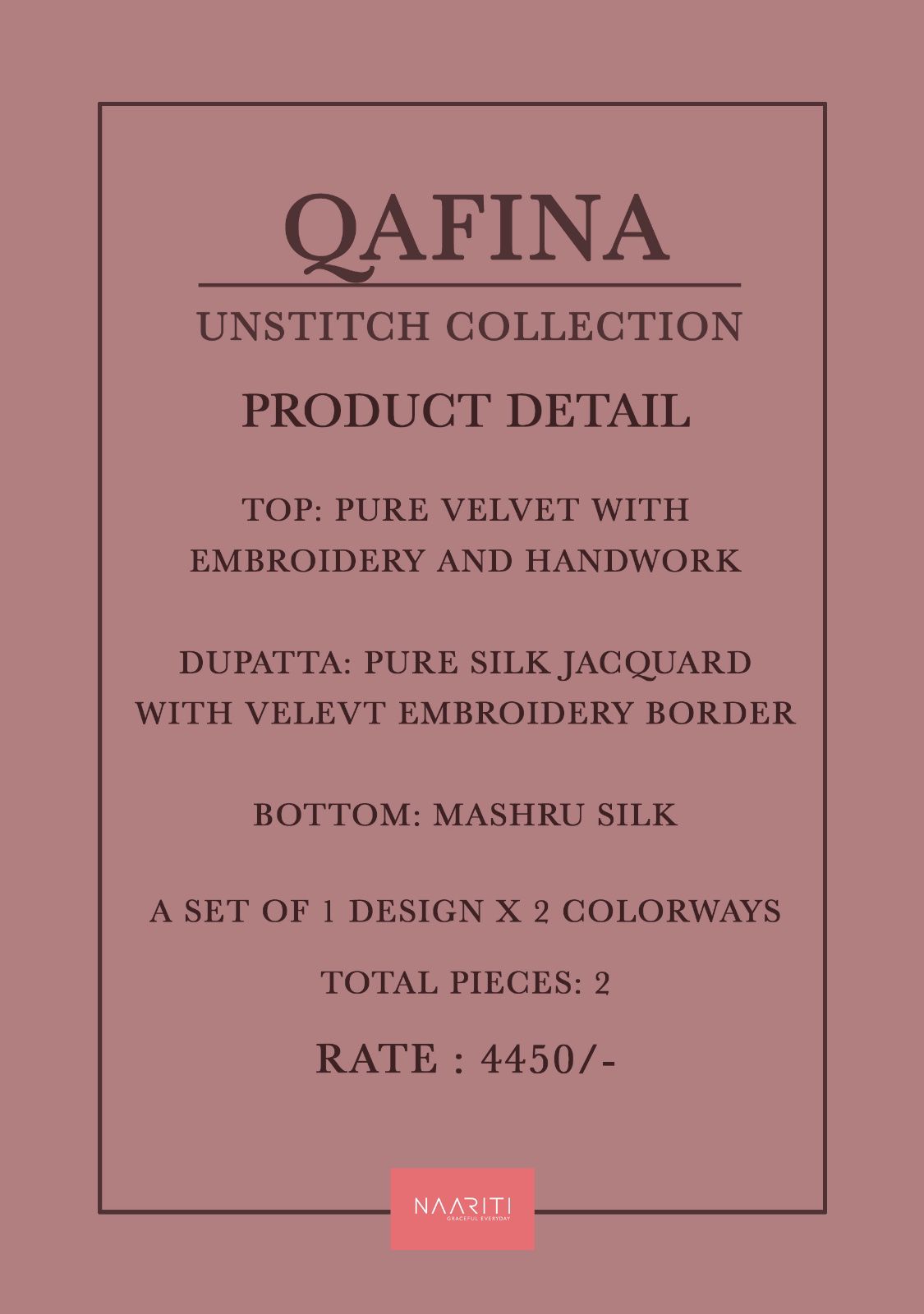 Qafina Naariti Velvet Suits Supplier India