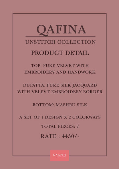 Qafina Naariti Velvet Suits Supplier India
