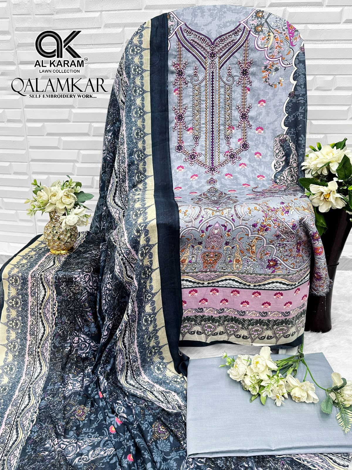 Qalamkar Al Karam Pure Cotton Karachi Salwar Suits Wholesaler India