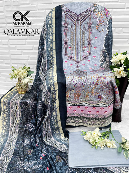 Qalamkar Al Karam Pure Cotton Karachi Salwar Suits Wholesaler India