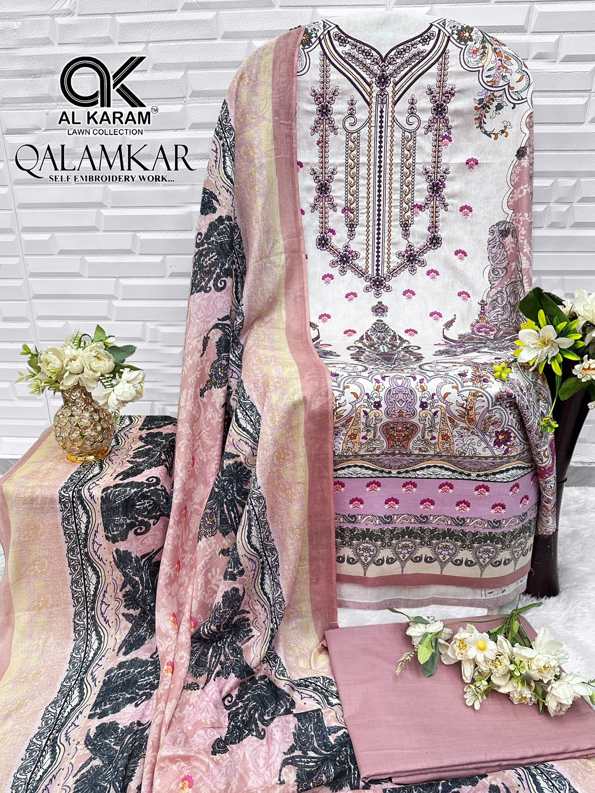 Qalamkar Al Karam Pure Cotton Karachi Salwar Suits Wholesaler India