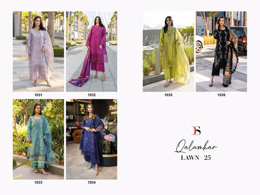 Qalamkar Lawn 25 Deepsy Pure Cotton Pakistani Salwar Suits Supplier India