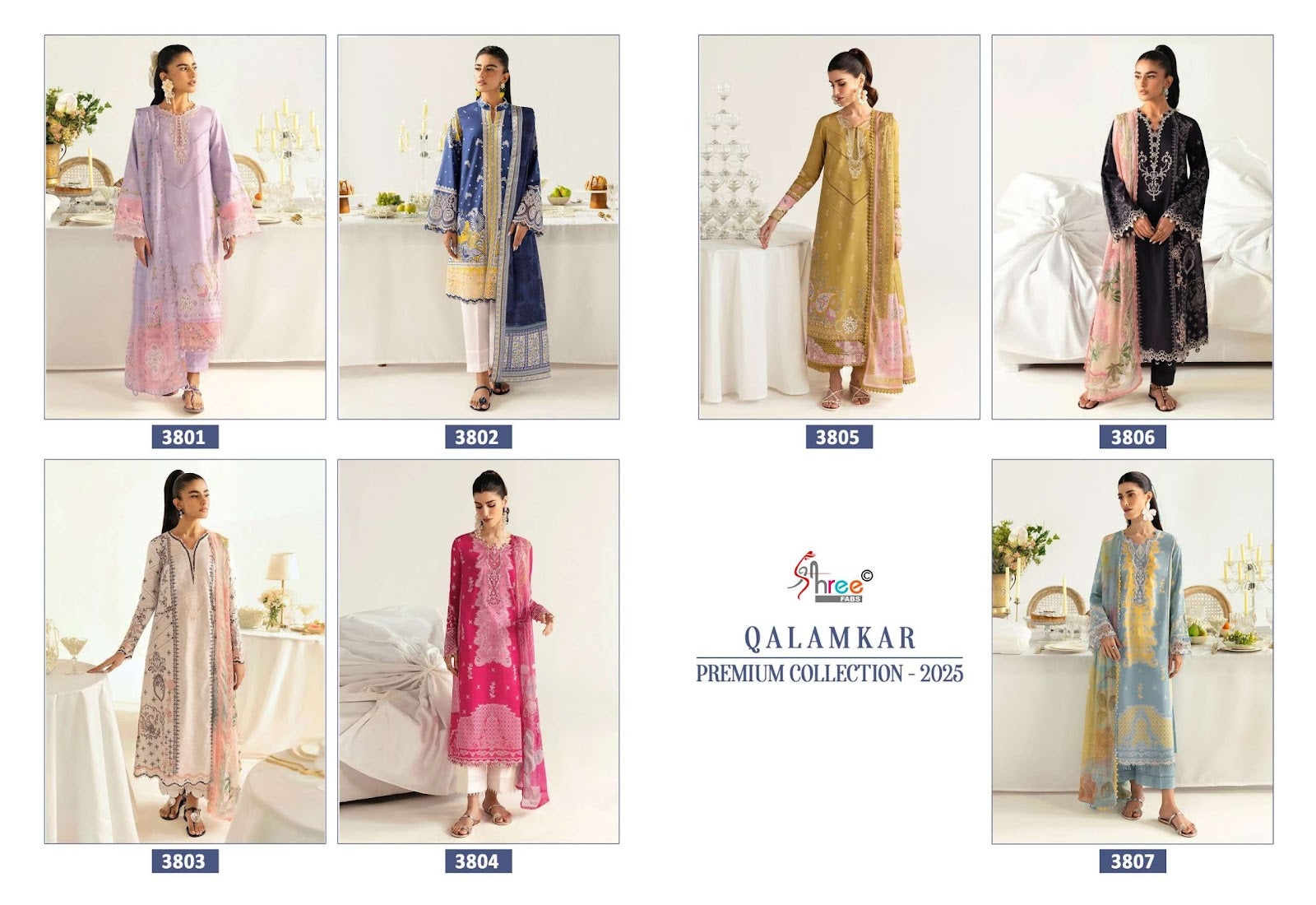 Qalamkar Premium Collection 2025 Shree Fabs Cotton Pakistani Patch Work Suits Exporter India