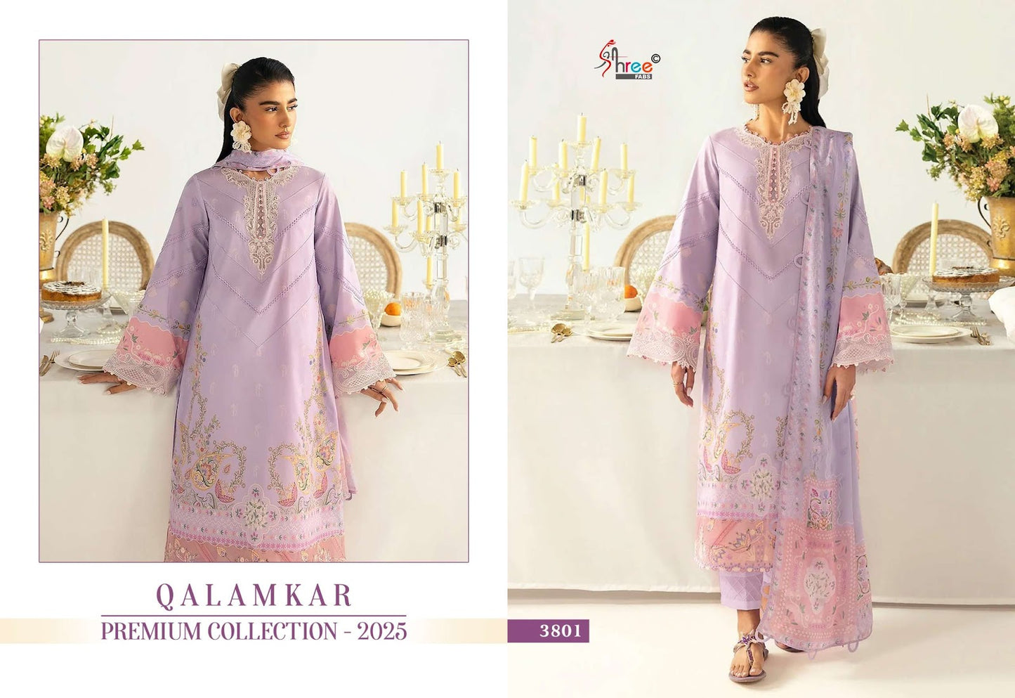 Qalamkar Premium Collection 2025 Shree Fabs Cotton Pakistani Patch Work Suits Exporter India