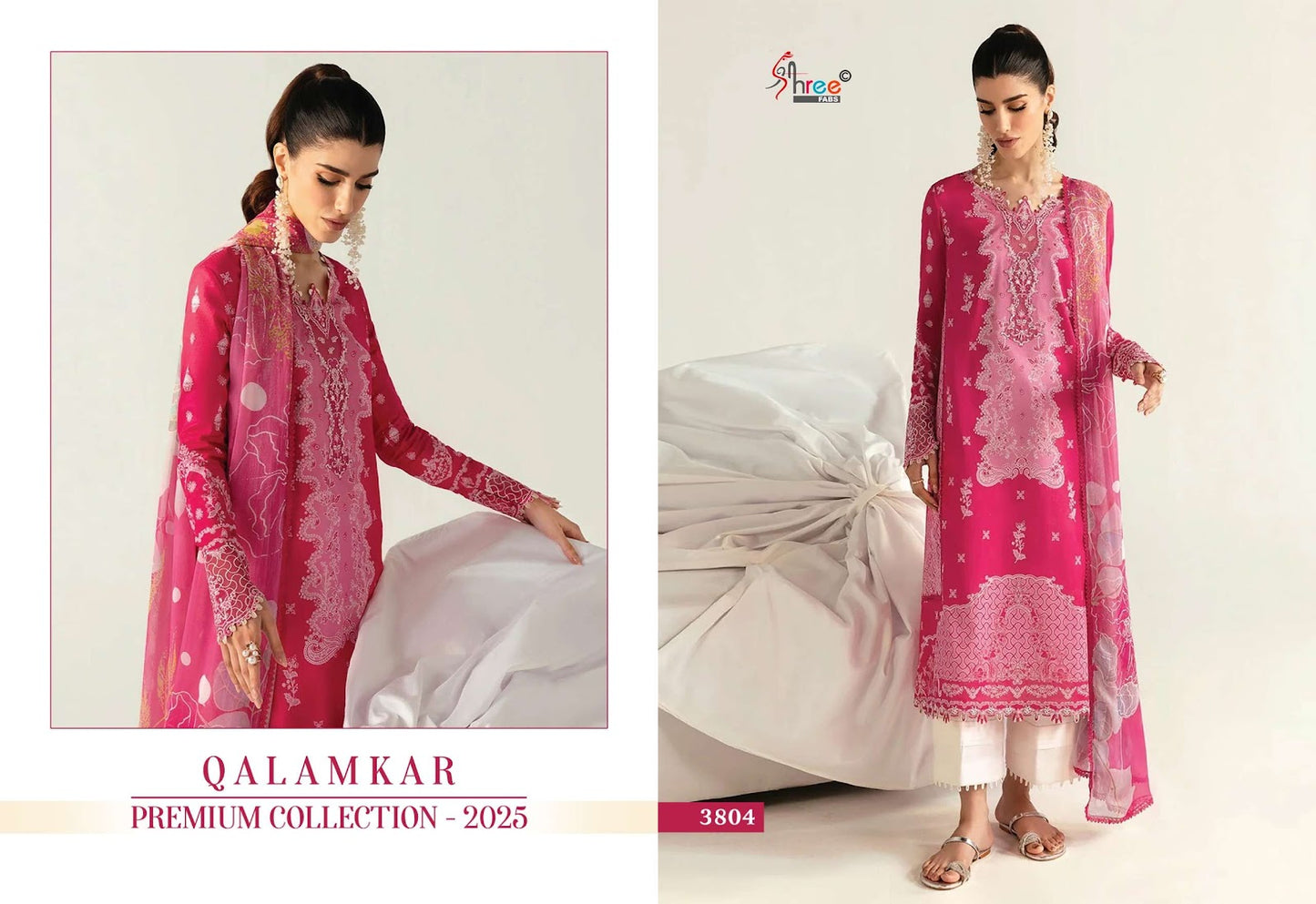 Qalamkar Premium Collection 2025 Shree Fabs Cotton Pakistani Patch Work Suits Exporter India