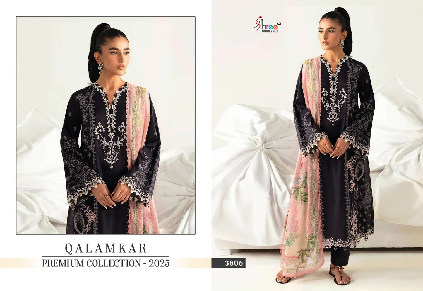 Qalamkar Premium Collection 2025 Shree Fabs Cotton Pakistani Patch Work Suits Exporter India
