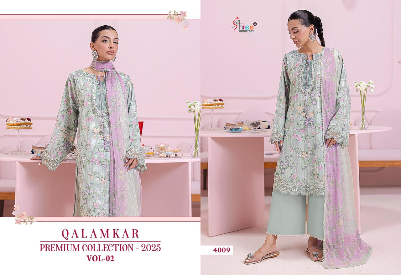 Qalamkar Premium Collection 2025 Vol 2 Shree Fabs Pure Cotton Pakistani Patch Work Suits Wholesale