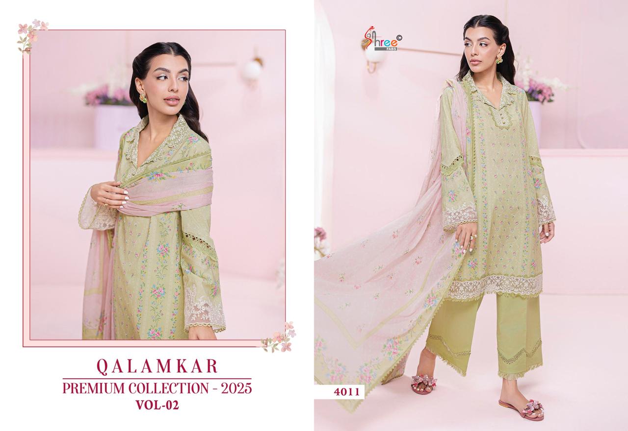 Qalamkar Premium Collection 2025 Vol 2 Shree Fabs Pure Cotton Pakistani Patch Work Suits Wholesale