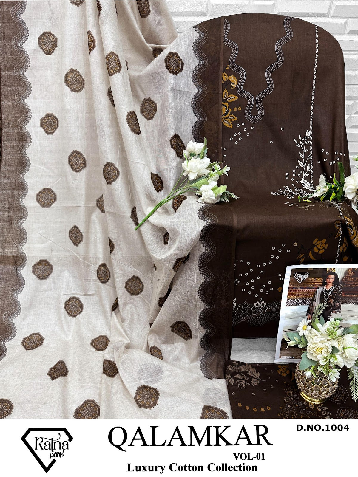 Qalamkar Vol 1 Ratna Prints Lawn Cotton Karachi Salwar Suits Exporter Ahmedabad