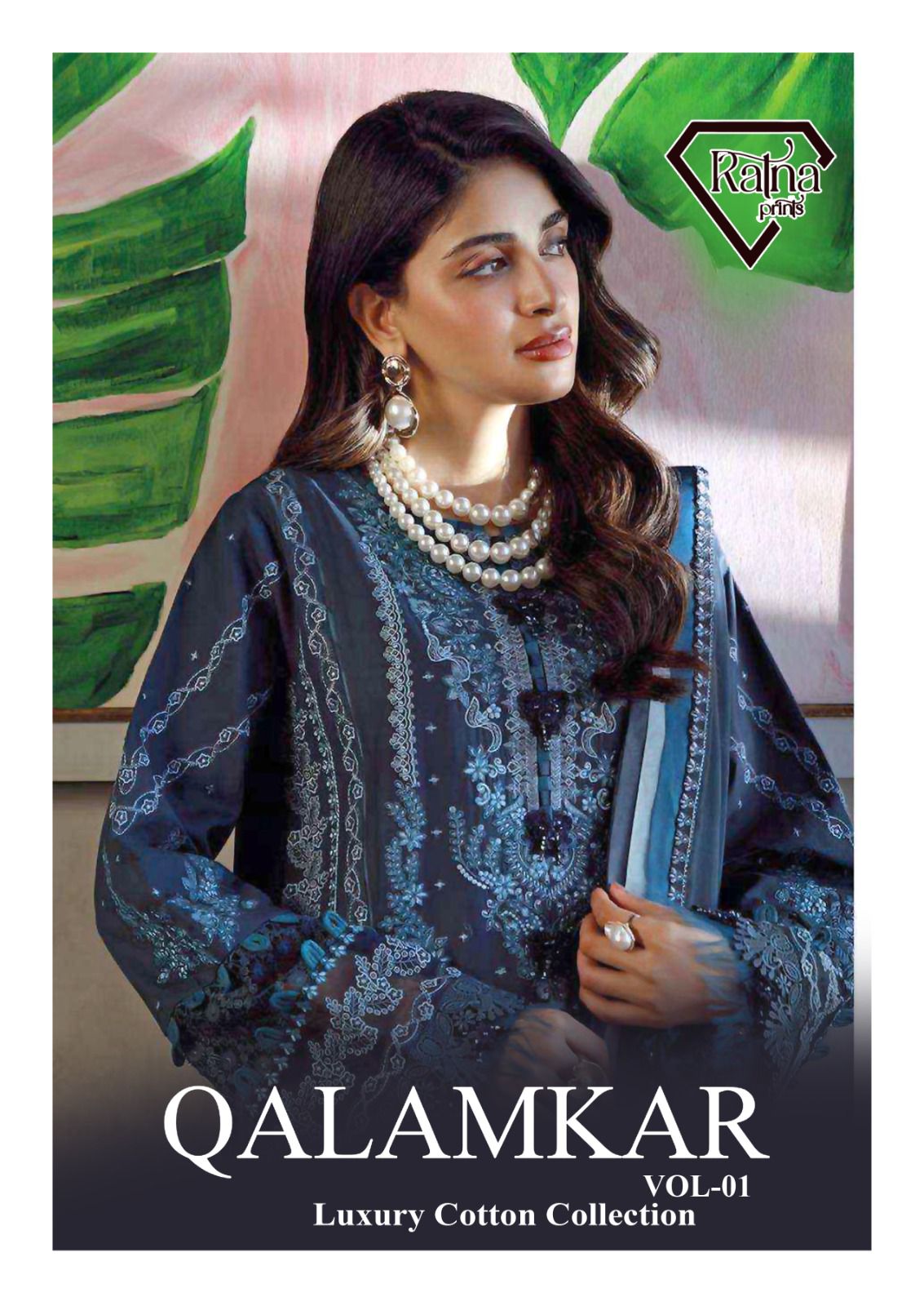 Qalamkar Vol 1 Ratna Prints Lawn Cotton Karachi Salwar Suits Exporter Ahmedabad