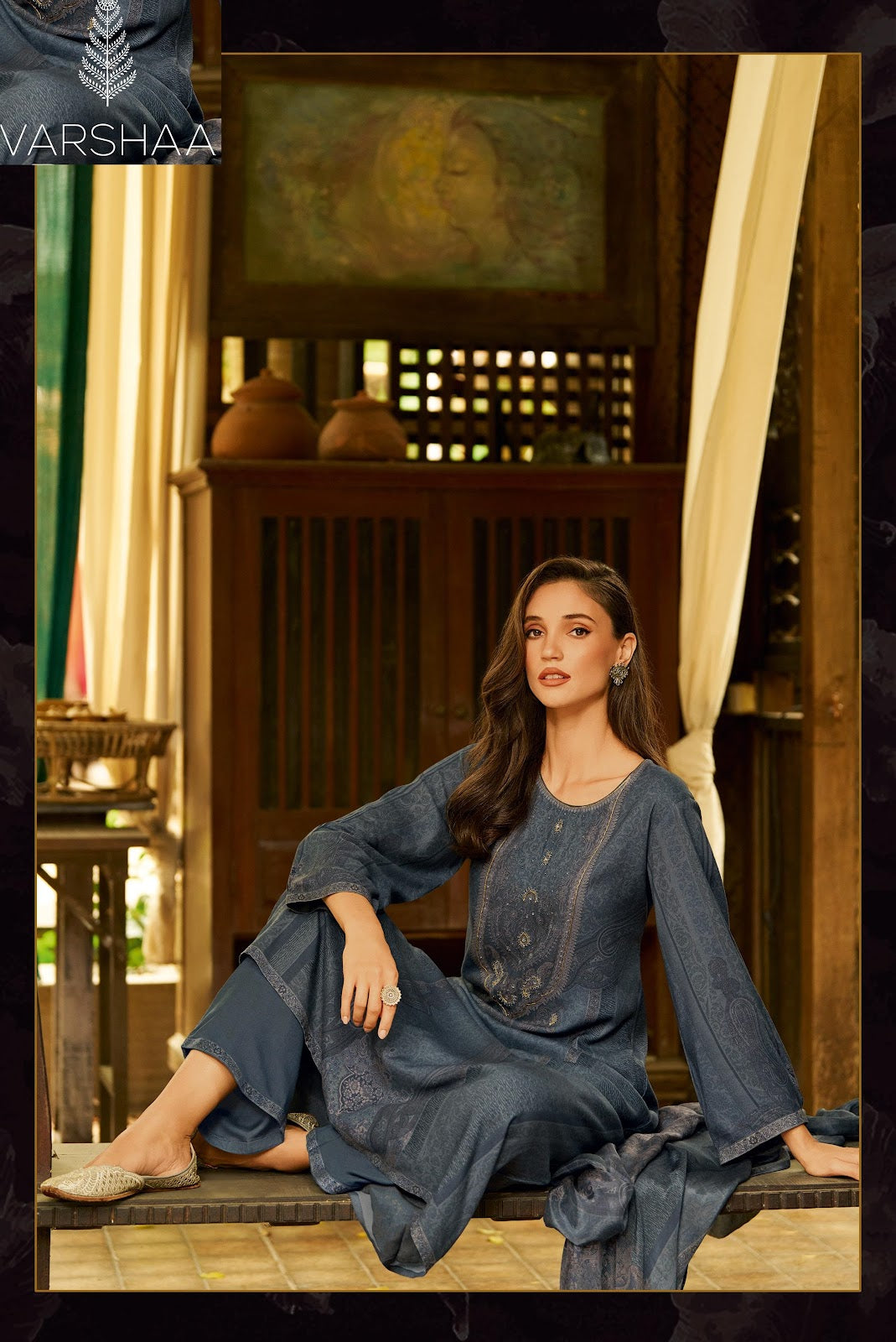 Qaleen Rang Varshaa Pashmina Suits Exporter