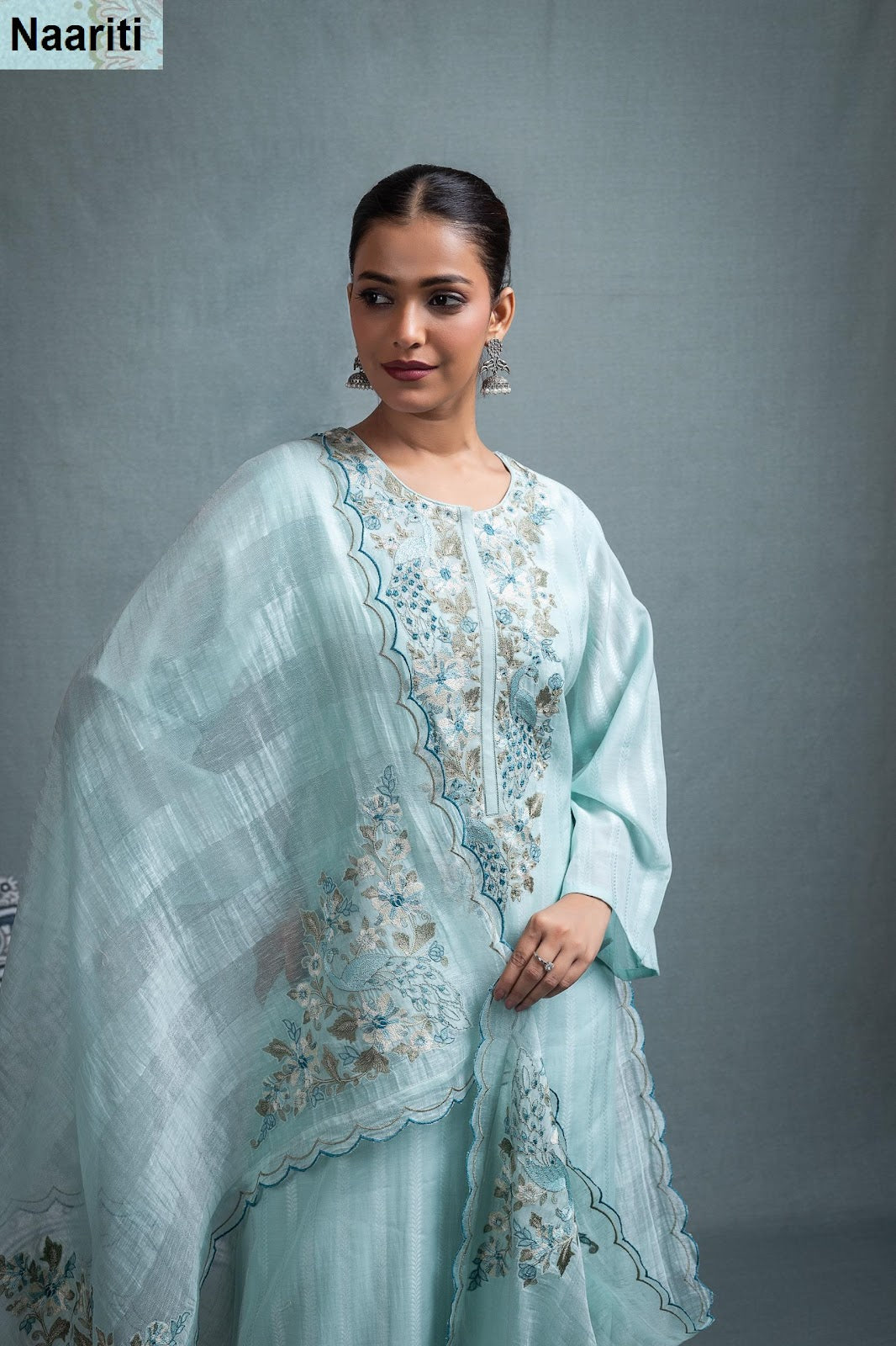 Qasvi Naariti Mul Chanderi Pant Style Suits Supplier Gujarat