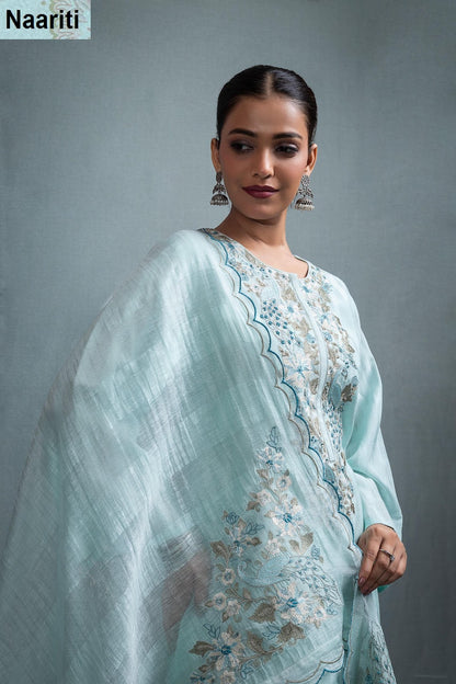 Qasvi Naariti Mul Chanderi Pant Style Suits Supplier Gujarat