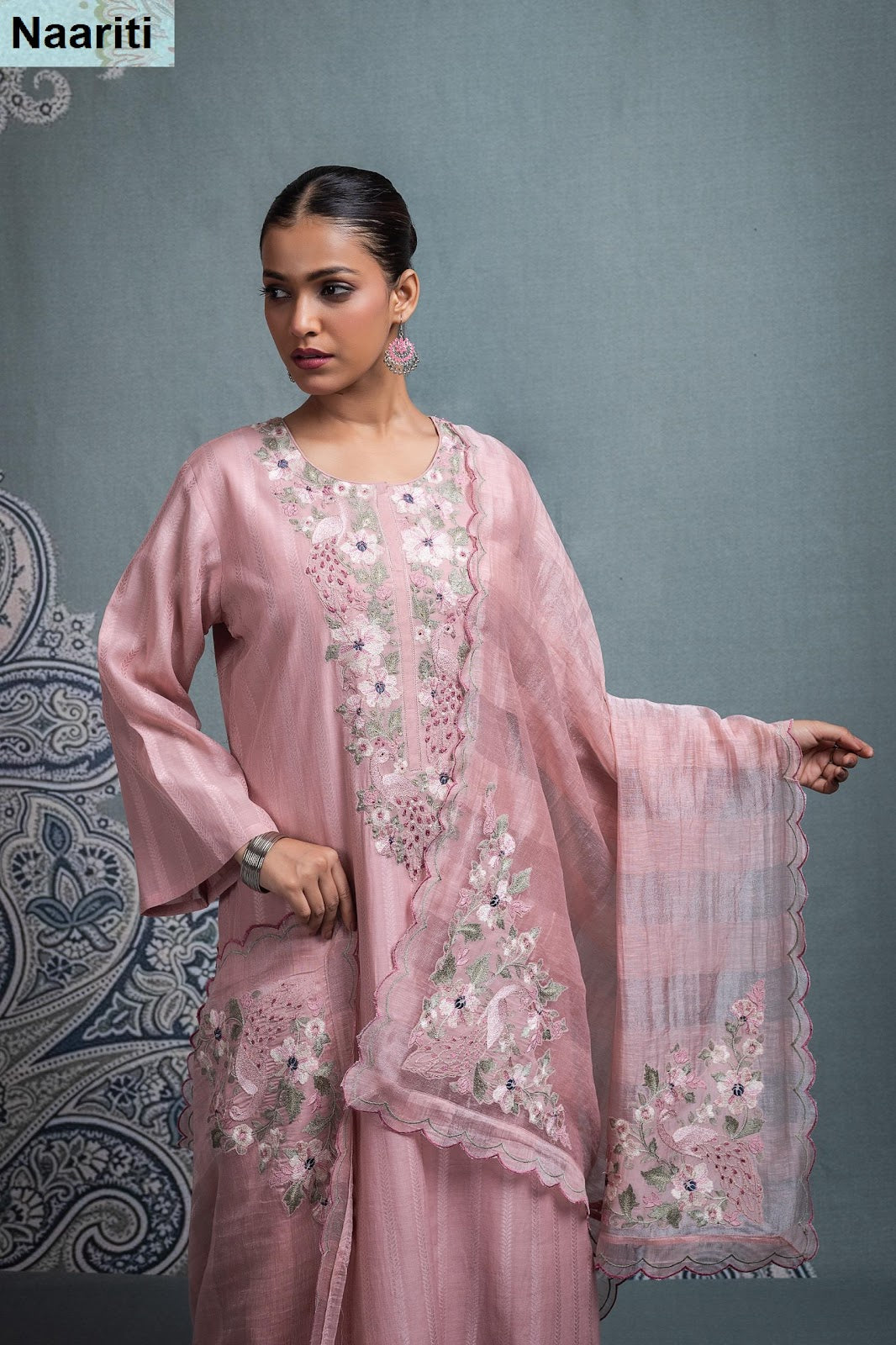 Qasvi Naariti Mul Chanderi Pant Style Suits Supplier Gujarat