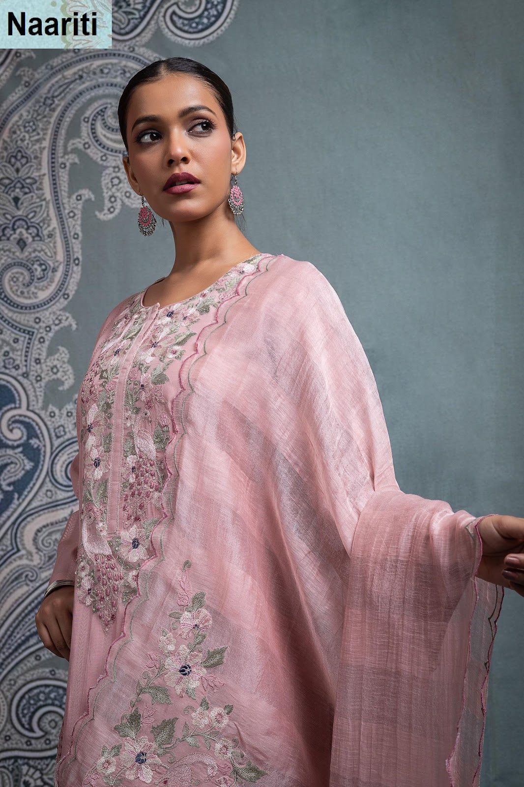 Qasvi Naariti Mul Chanderi Pant Style Suits Supplier Gujarat