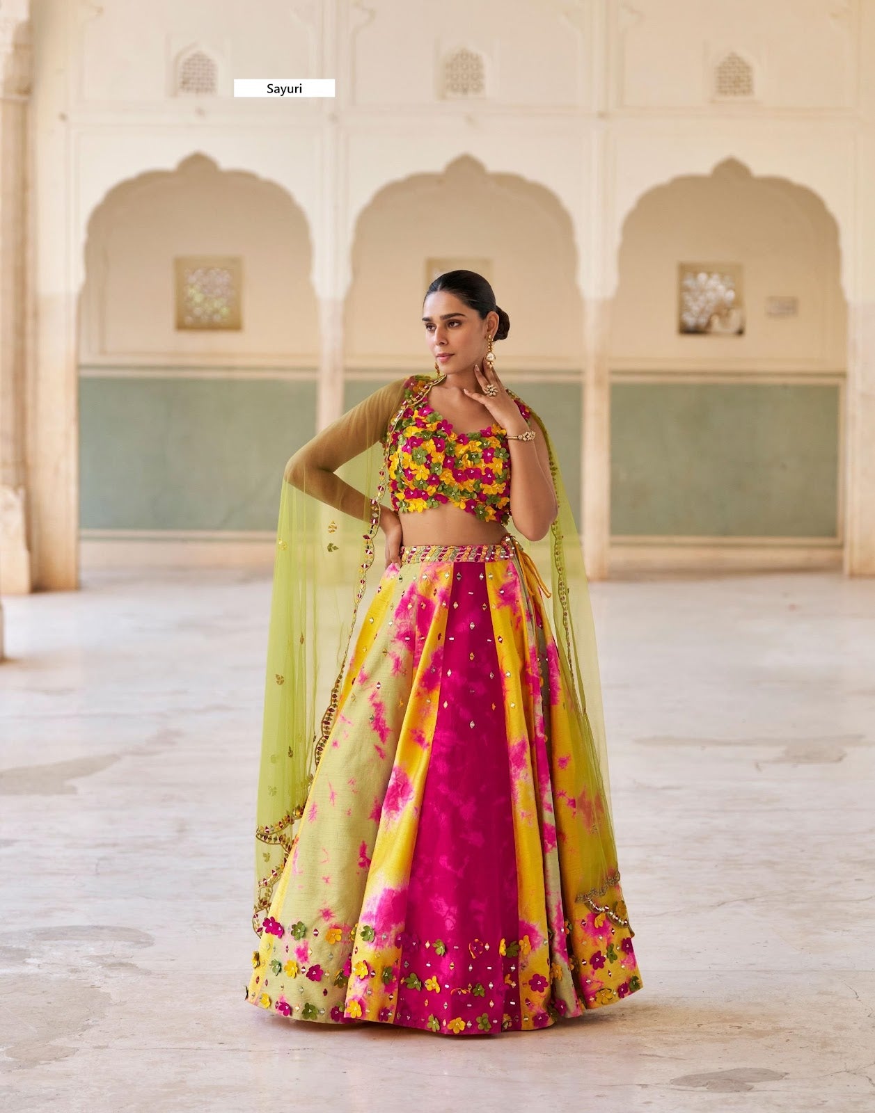 Qayaamat Sayuri Chinon Crop Top Skirt Manufacturer Gujarat