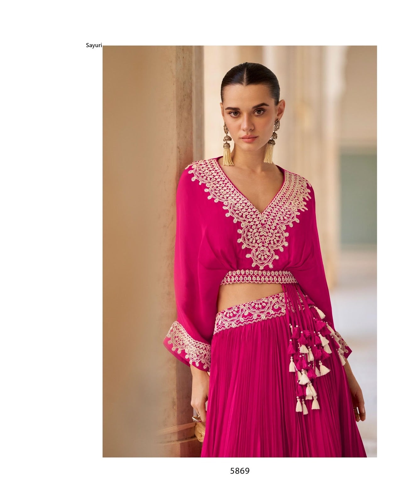 Qayaamat Sayuri Chinon Crop Top Skirt Manufacturer Gujarat