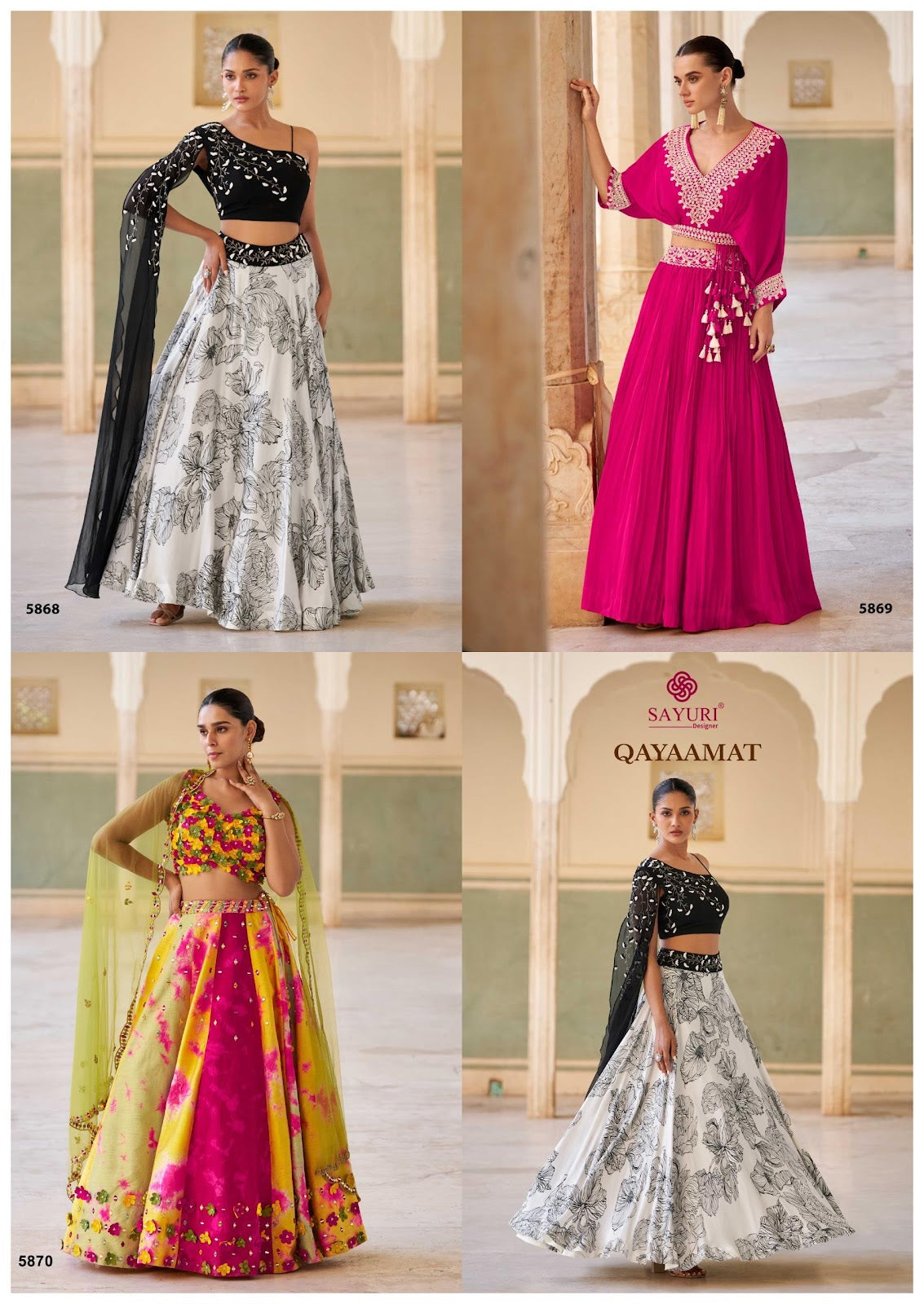 Qayaamat Sayuri Chinon Crop Top Skirt Manufacturer Gujarat