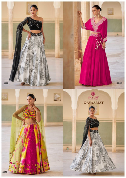 Qayaamat Sayuri Chinon Crop Top Skirt Manufacturer Gujarat